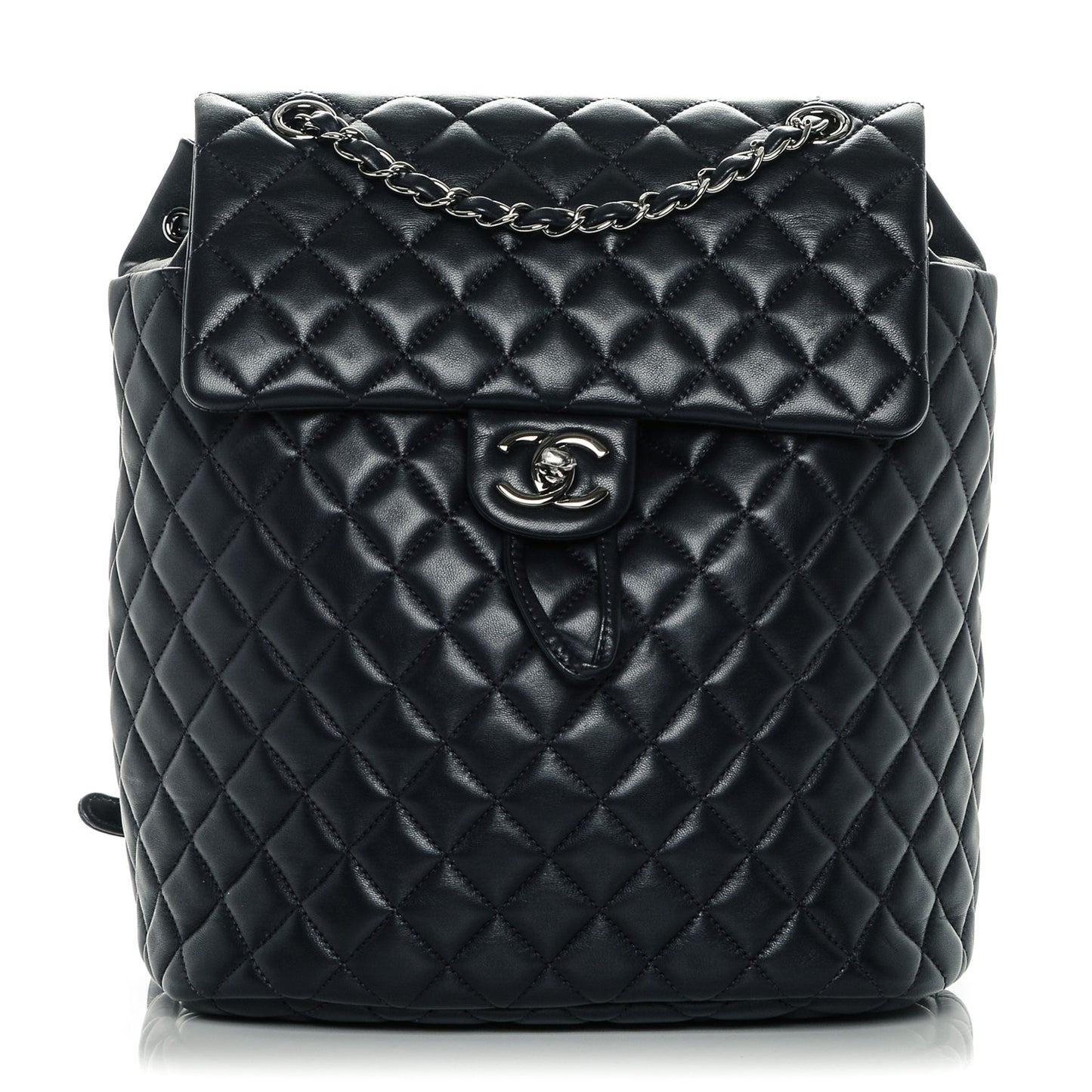 Lambskin Quilted Large Urban Spirit Backpack Dark Navy
