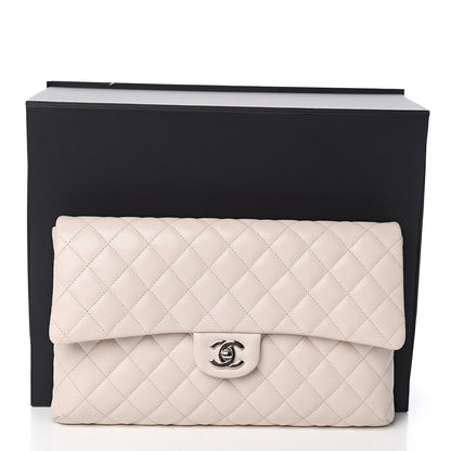Chanel Caviar Quilted Flap Clutch Ivory 11 of 11