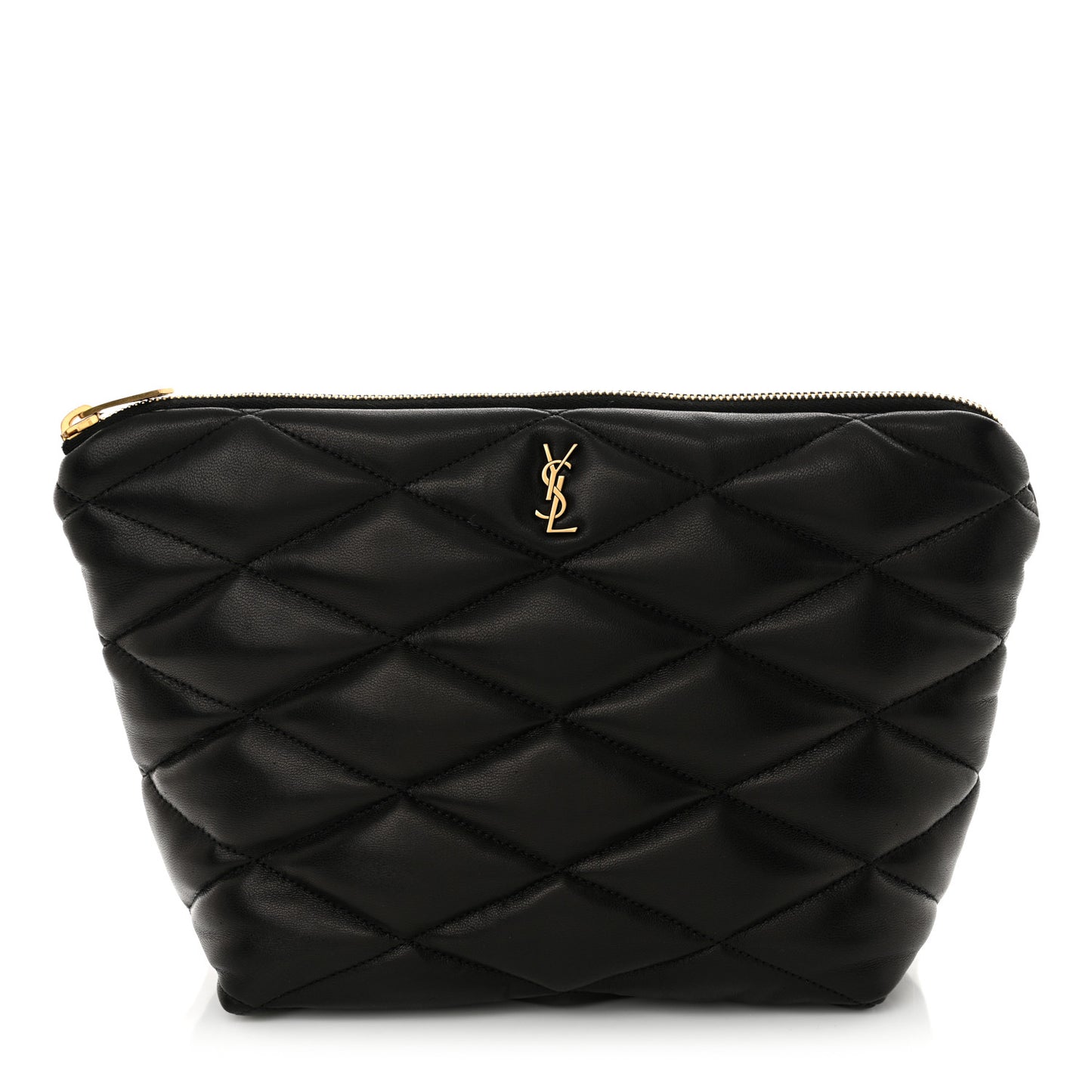Lambskin Monogram Medium Sade Puffer Pouch Black