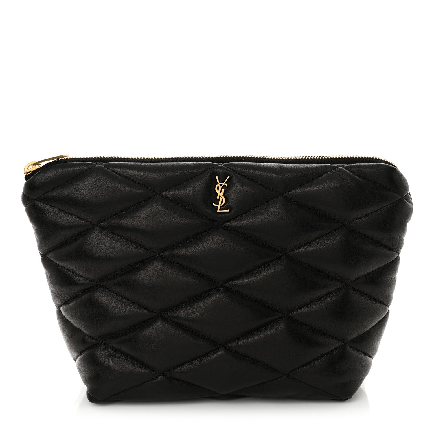 Saint Laurent Lambskin Monogram Medium Sade Puffer Pouch Black 1 of 11