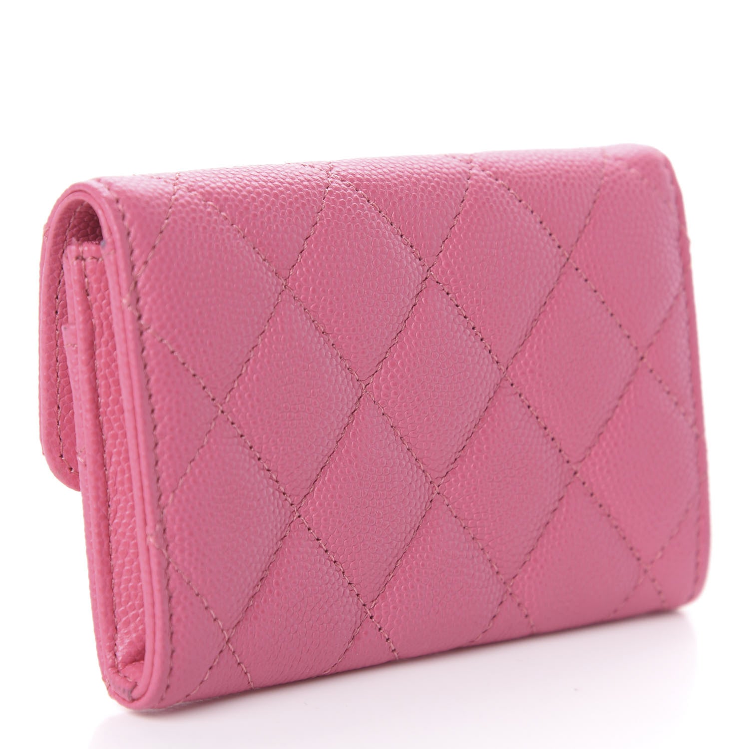 Chanel Caviar Quilted Flap Card Holder Pink 2 of 7