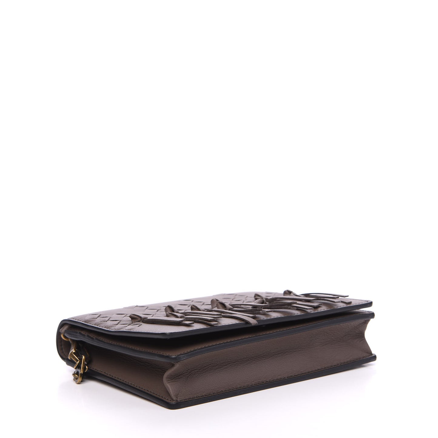 Nappa Intrecciato Brio Chain Wallet Steel