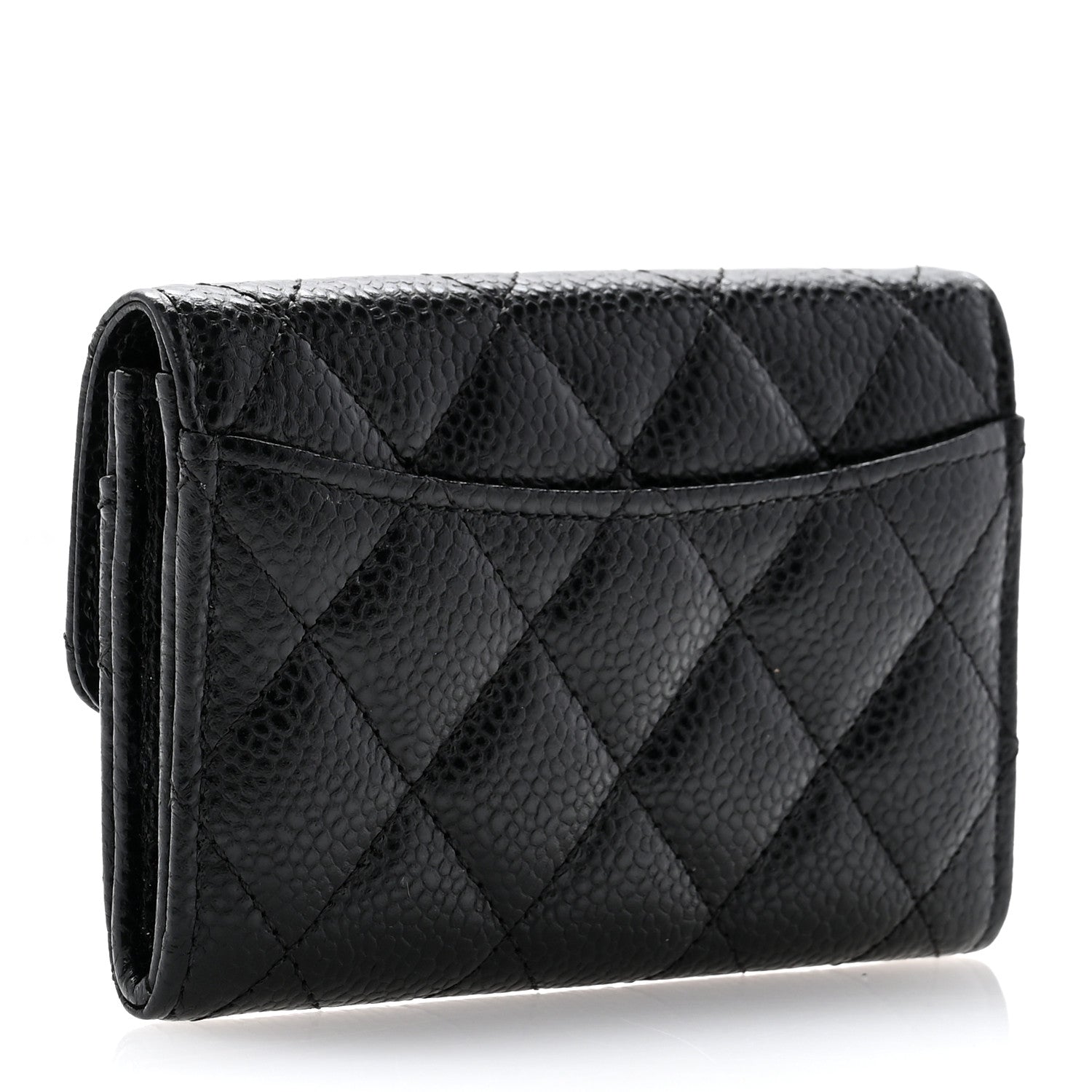 Chanel Caviar Quilted Flap Card Holder Wallet Black 3 of 10