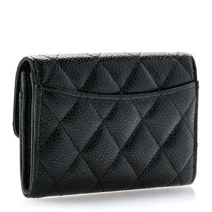 Chanel Caviar Quilted Flap Card Holder Wallet Black 3 of 10