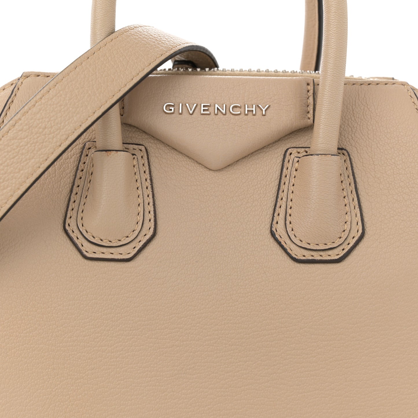 Sugar Goatskin Mini Antigona Beige Camel