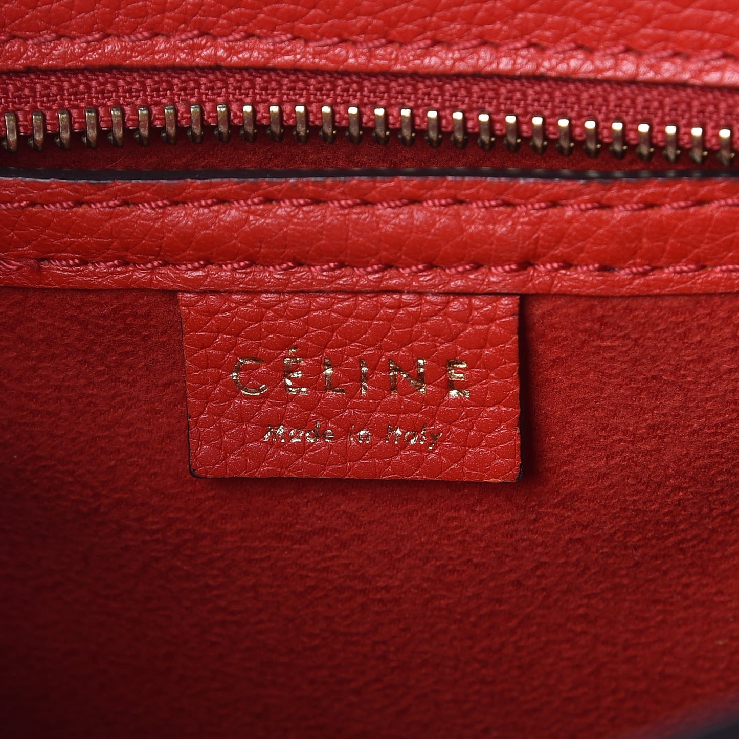 Drummed Calfskin Nano Luggage Coquelicot