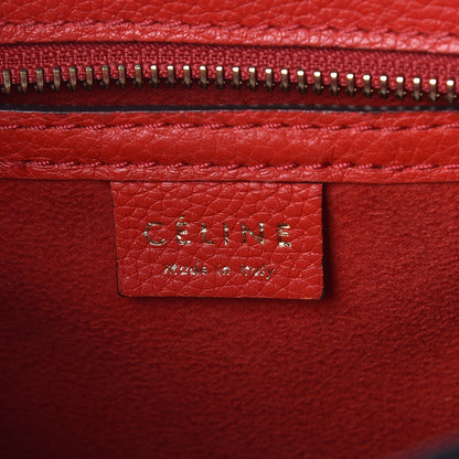 Celine Drummed Calfskin Nano Luggage Coquelicot 6 of 10