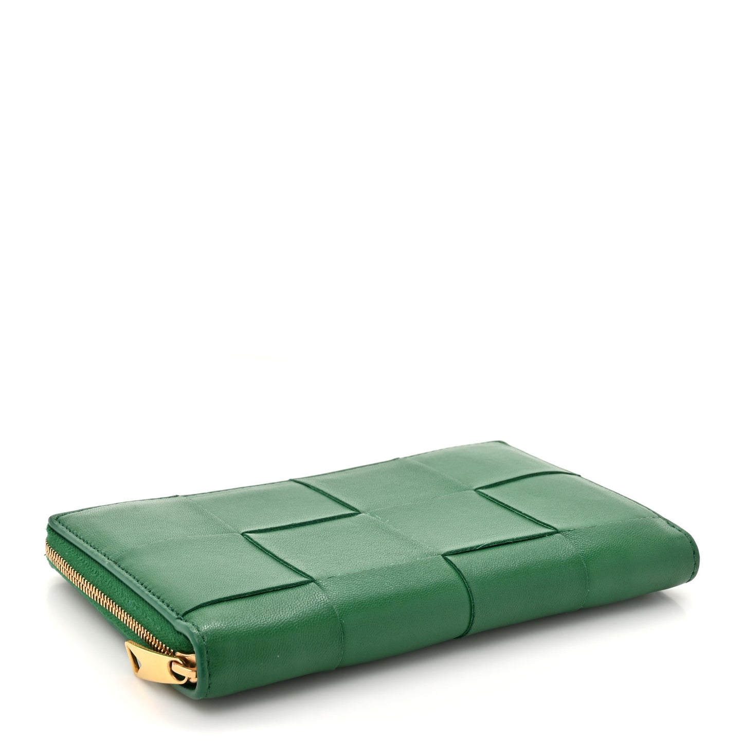 Nappa Maxi Intrecciato Zip Around Wallet Racing Green