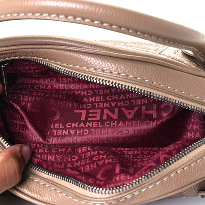 Chanel Caviar Square Stitched Bowler Tote Dark Beige 5 of 8