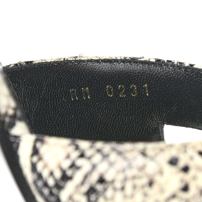 Givenchy Calfskin Snakeskin Print G Flat Sandals 37 Grey 8 of 8