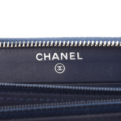 Chanel Caviar Quilted Small Zip Around Wallet Navy 6 of 10