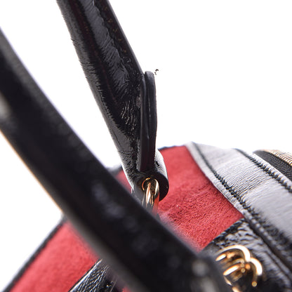 Gucci Suede Patent Web Medium Ophidia Boston Hibiscus Red Black 8 of 16