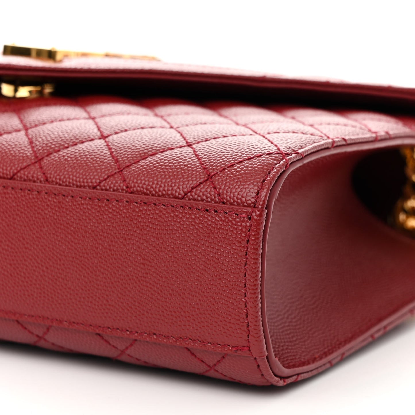 Grain De Poudre Textured Mixed Matelasse Triquilt Medium Monogram Satchel Oxblood