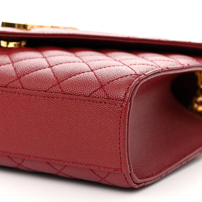 Saint Laurent Grain De Poudre Textured Mixed Matelasse Triquilt Medium Monogram Satchel Oxblood 10 of 13