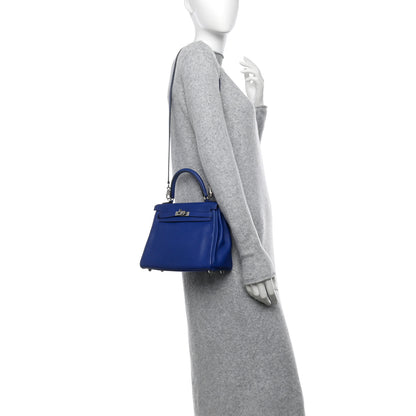 Hermes Swift Kelly Retourne 25 Bleu Electrique 2 of 12