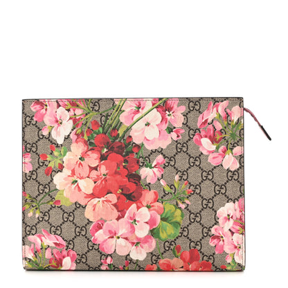 Gucci GG Supreme Monogram Blooms Large Cosmetic Case Beige Multicolor Dry Rose 1 of 8