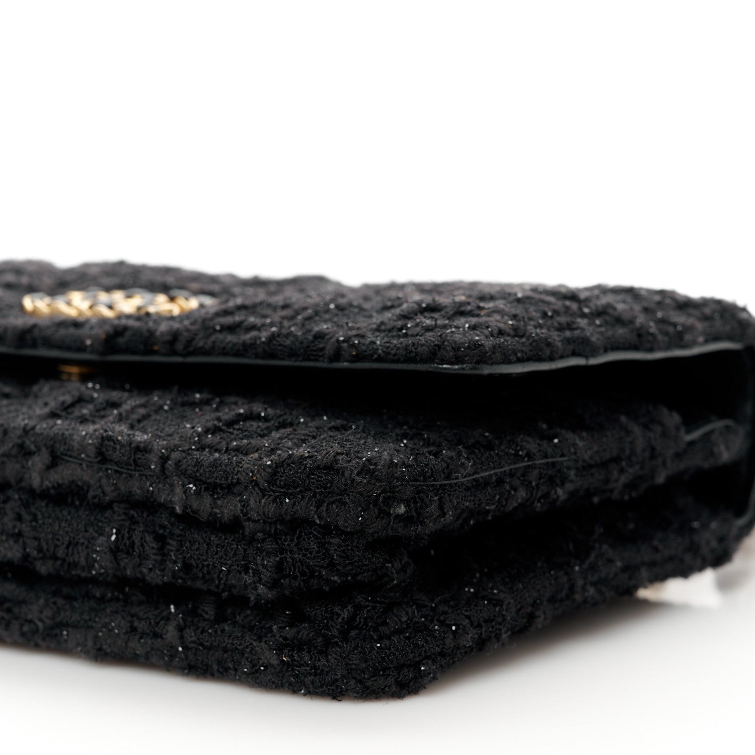 Chanel Tweed Quilted Chanel 19 Wallet On Chain WOC Black 11 of 11