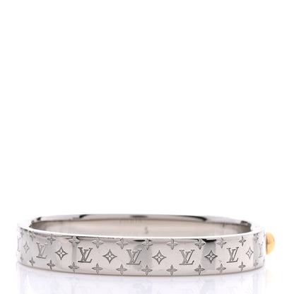 Louis Vuitton Palladium Monogram Nanogram Cuff S Silver 3 of 7