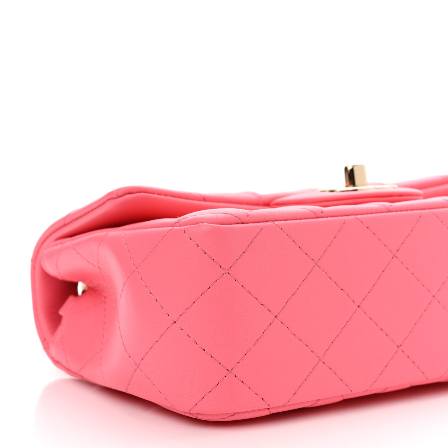 Lambskin Quilted Mini Rectangular Flap Pink