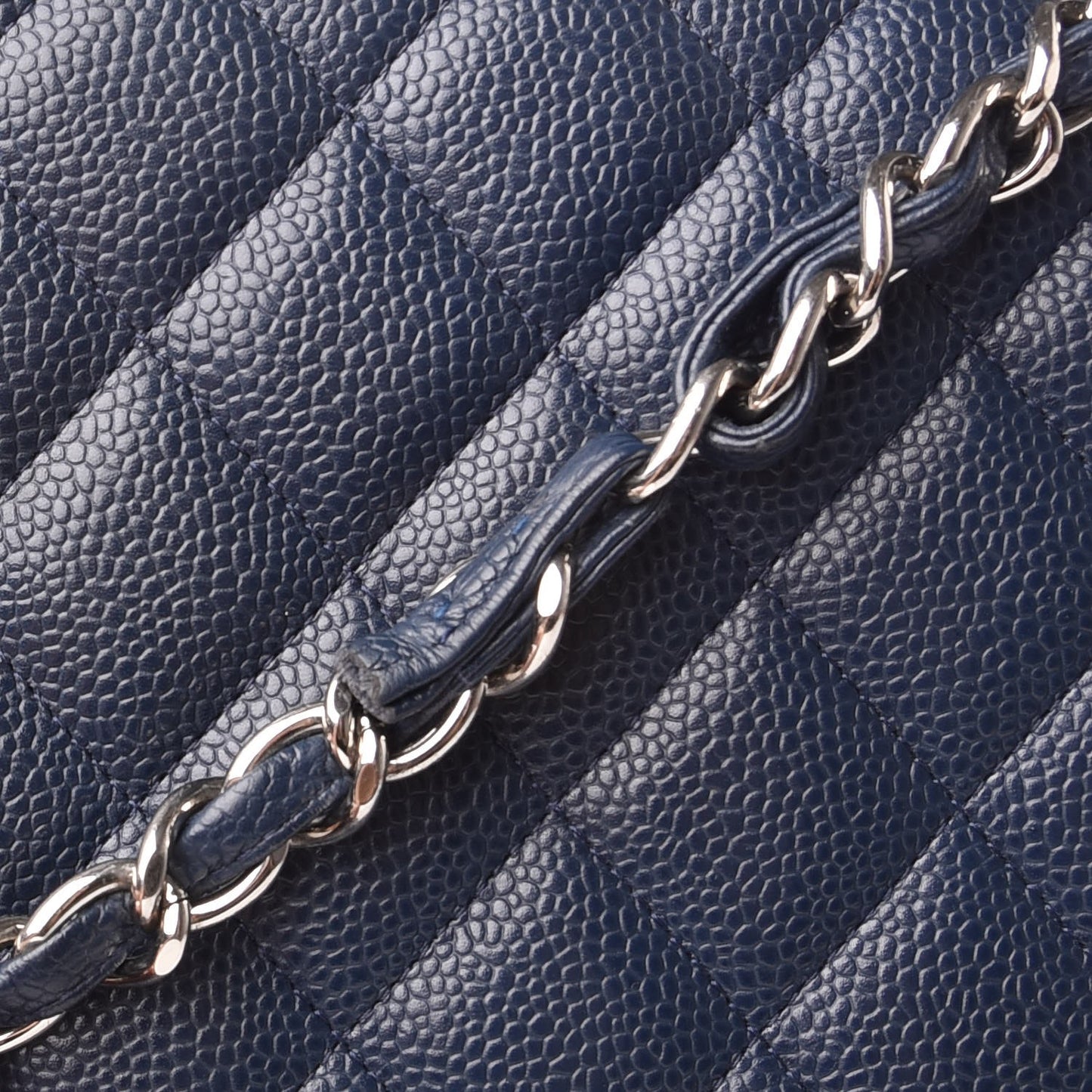 Caviar Quilted Maxi Single Flap Blue