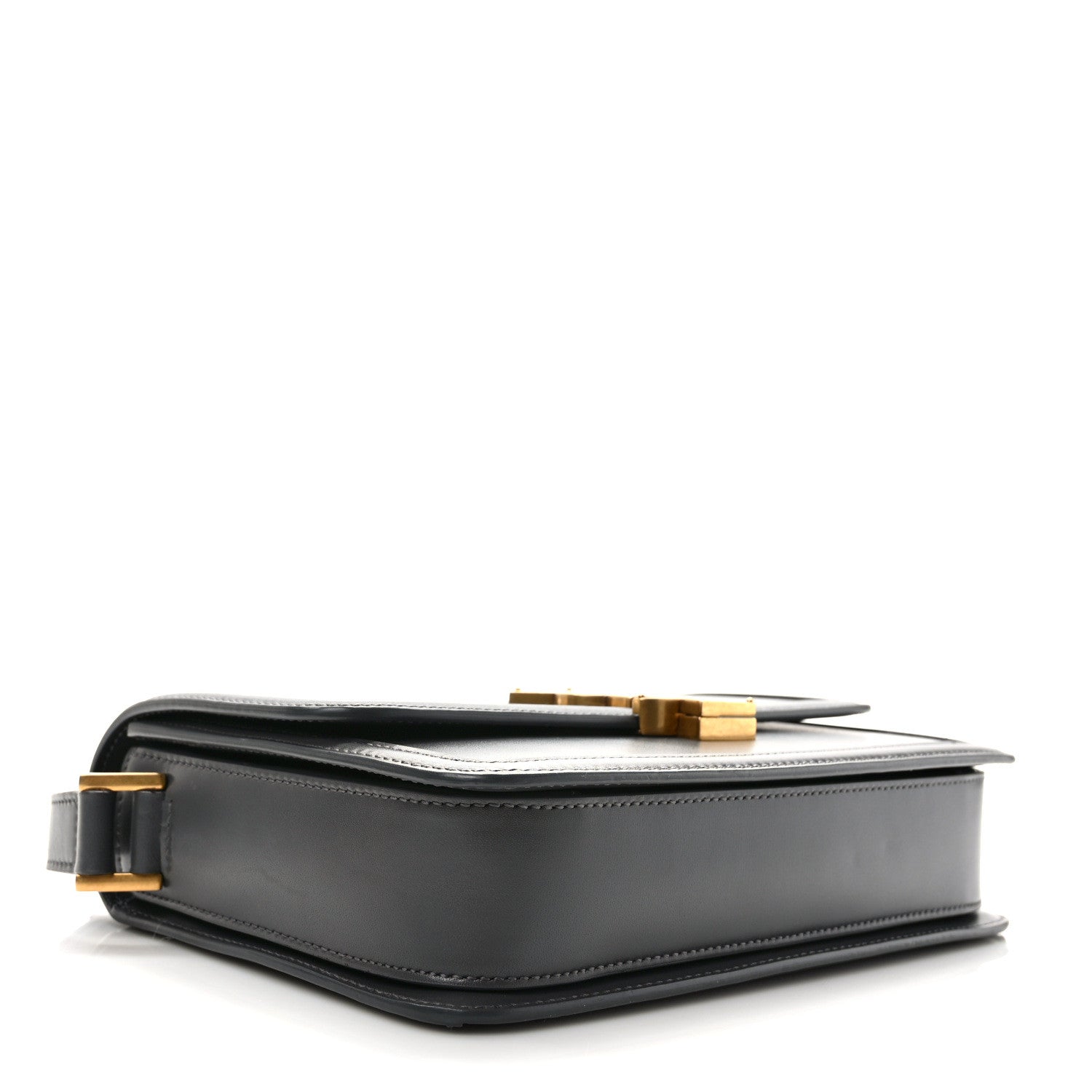 Saint Laurent Box Calfskin Monogram Medium Solferino Satchel Storm 4 of 8