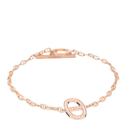Hermes 18K Rose Gold Diamond Chaine D'Ancre Contour Bracelet SH 1 of 4