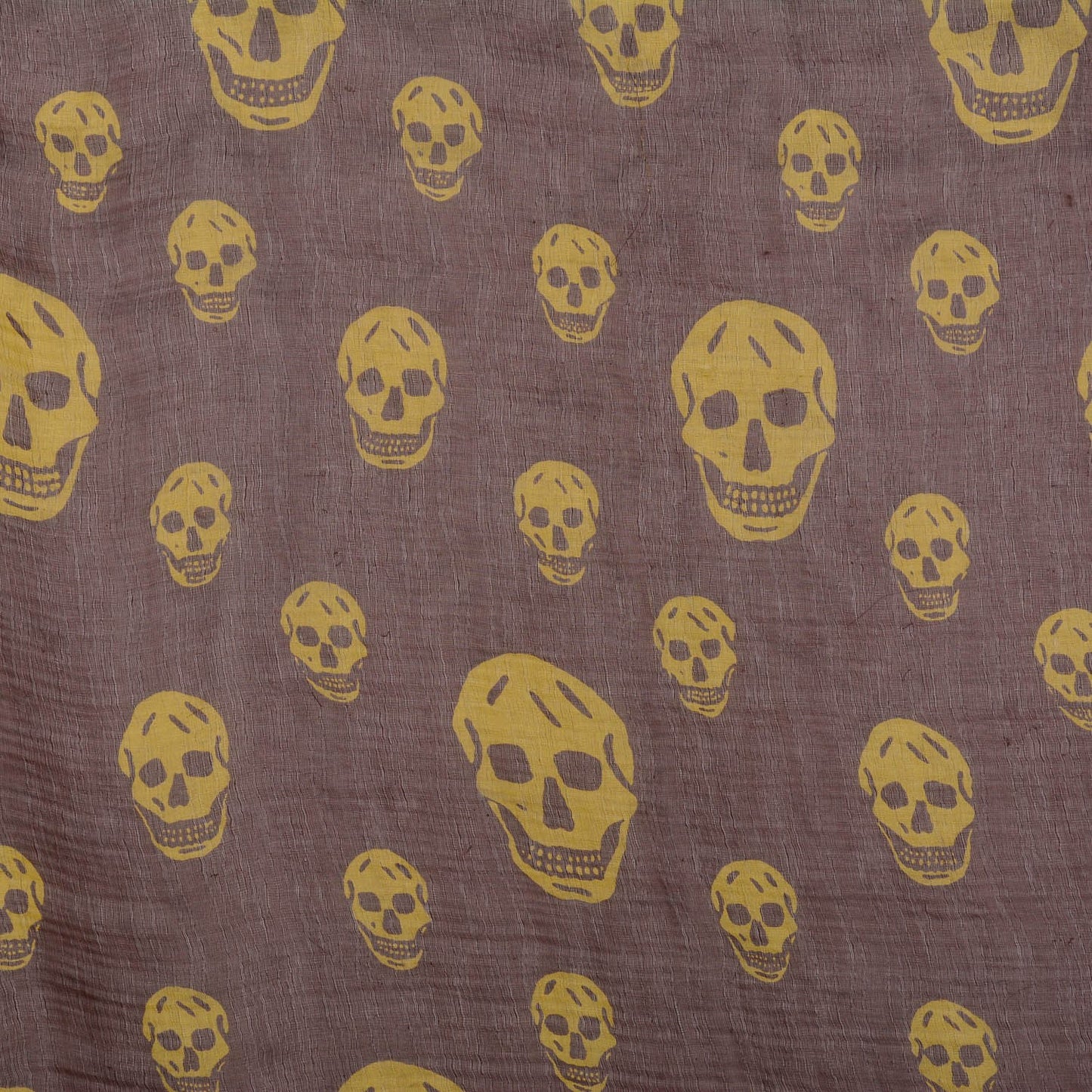 Silk Chiffon Skull Scarf Brown