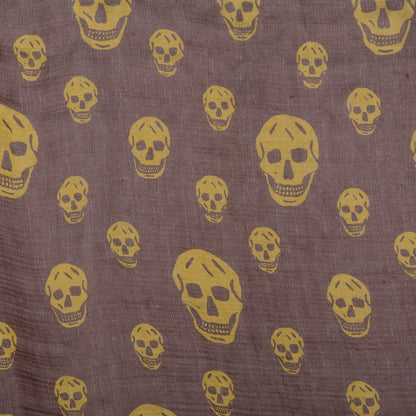 Alexander McQueen Silk Chiffon Skull Scarf Brown 1 of 5