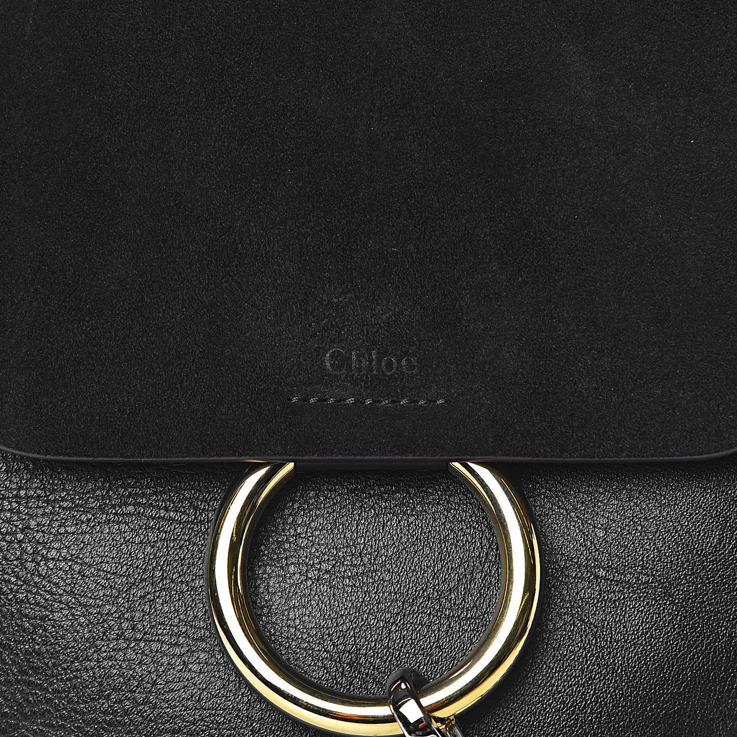 Suede Calfskin Small Faye Backpack Black