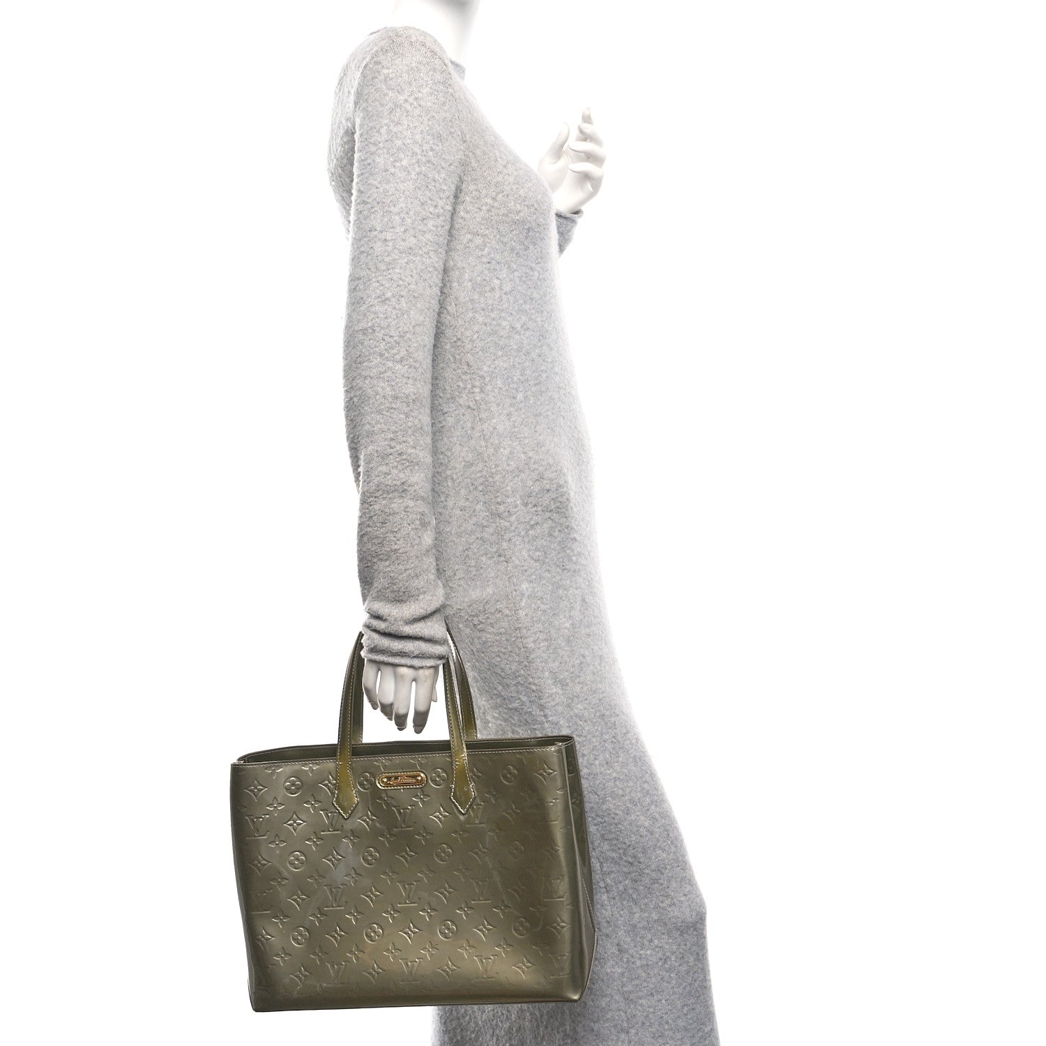 Louis Vuitton Vernis Wilshire MM Gris Art Deco 2 of 10
