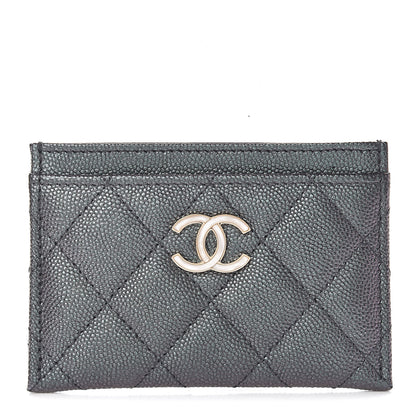 Chanel Iridescent Caviar Quilted Card Holder Black 1 of 9