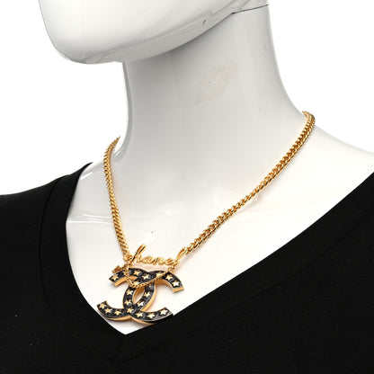 Chanel Metal CC Star Necklace Gold Pearly Black 2 of 6