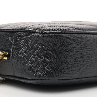 Saint Laurent Grain De Poudre Matelasse Monogram Mini Lou Camera Bag Black 8 of 9