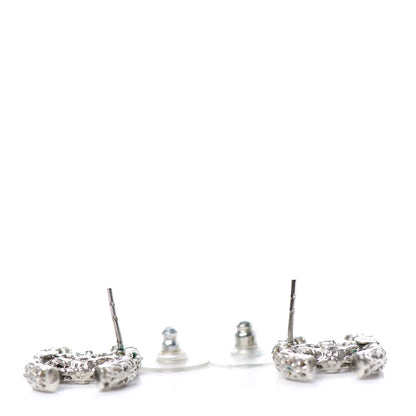 Chanel Textured CC Earrings Silver 3 of 4