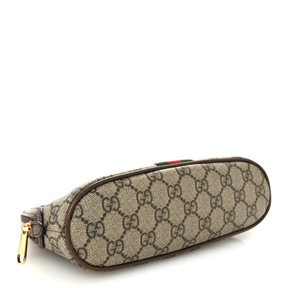Gucci GG Supreme Monogram Textured Calfskin Web Large Ophidia Cosmetic Case Beige Ebony New Acero 4 of 7