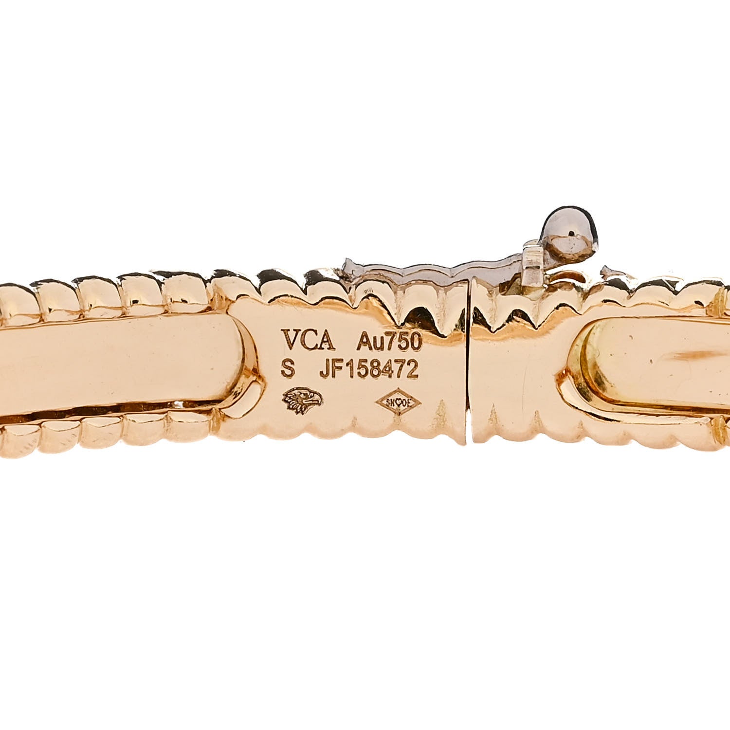 Van Cleef & Arpels 18K Yellow Gold Diamond Perlee Sweet Clovers Bracelet S 3 of 4