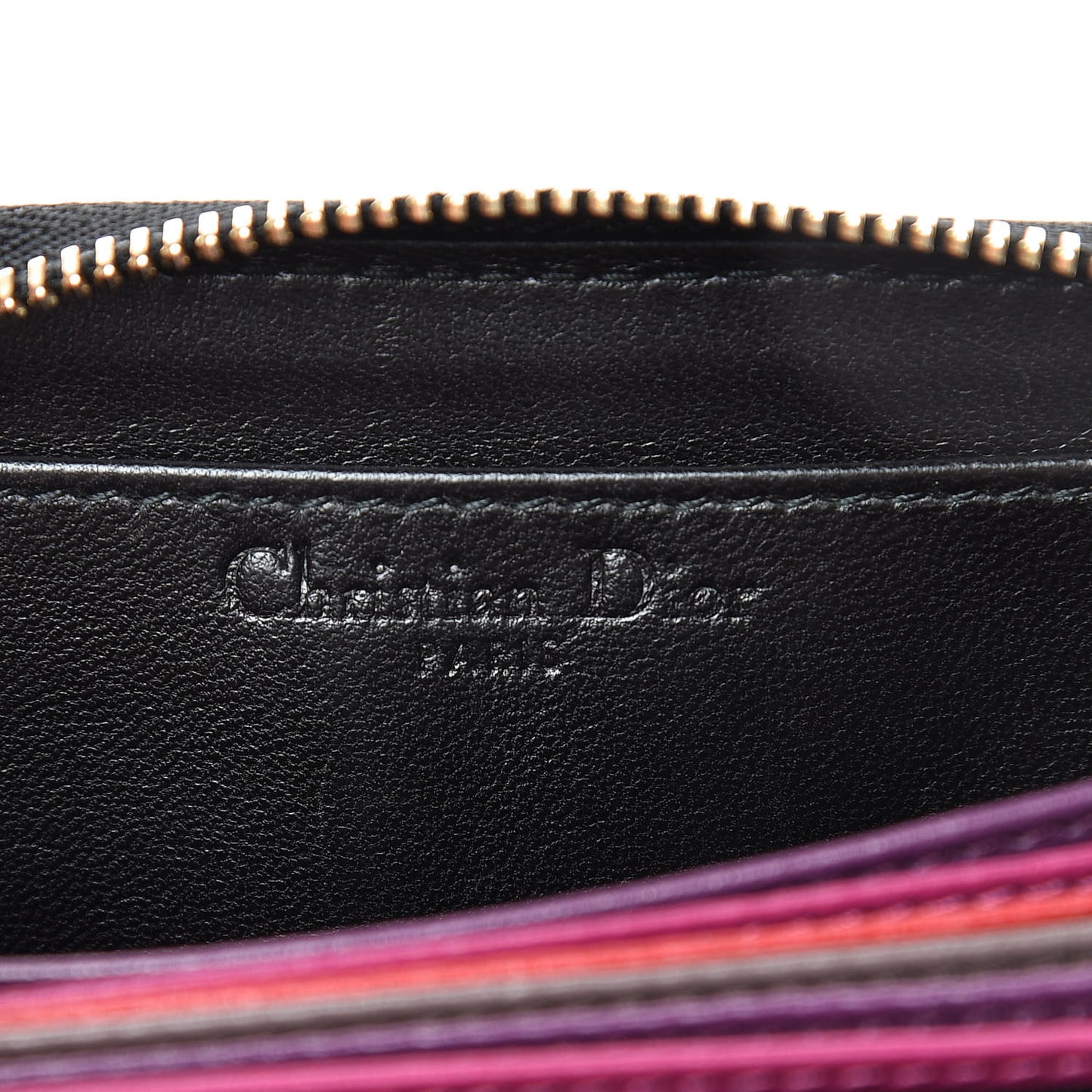 Lambskin Cannage Lady Dior Multi Card Holder Black