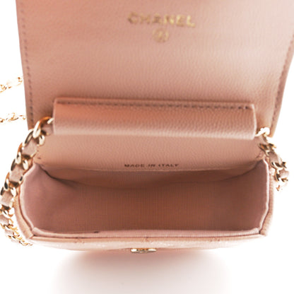 Chanel Caviar Quilted Mini Clutch With Chain Light Beige 5 of 12