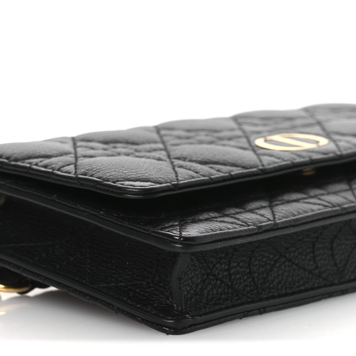 Christian Dior Supple Calfskin Cannage Caro Belt Pouch with Chain  Black Black 10 of 12