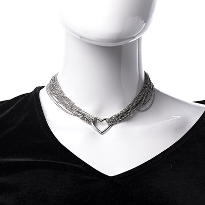 Tiffany Sterling Silver Heart Multi Chain Toggle Necklace 2 of 6