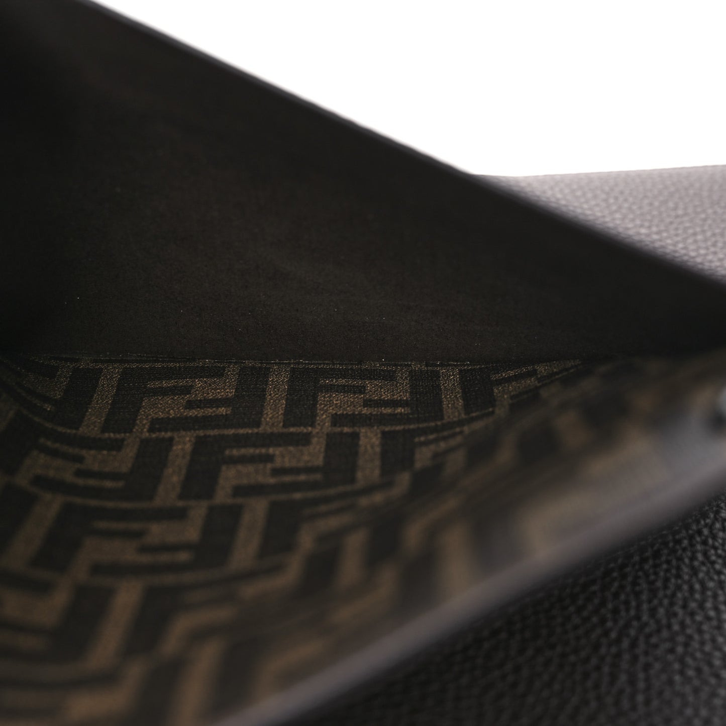 Cuoio Romano Vitello Cover Glazed Fabric Bi-Color FF 1974 Medium Peekaboo I SEE U Satchel Dark Brown