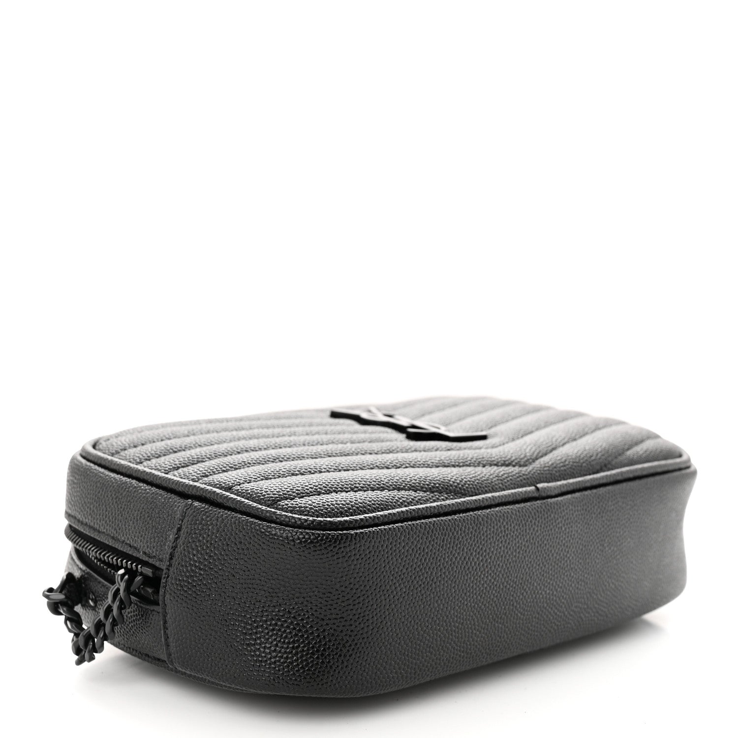 Saint Laurent Grain De Poudre Matelasse Monochrome Monogram Mini Lou Camera Bag Black 4 of 11