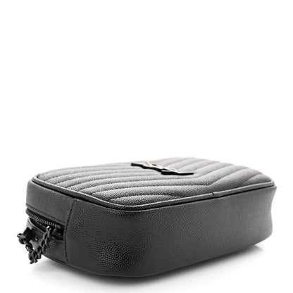 Saint Laurent Grain De Poudre Matelasse Monochrome Monogram Mini Lou Camera Bag Black 4 of 11