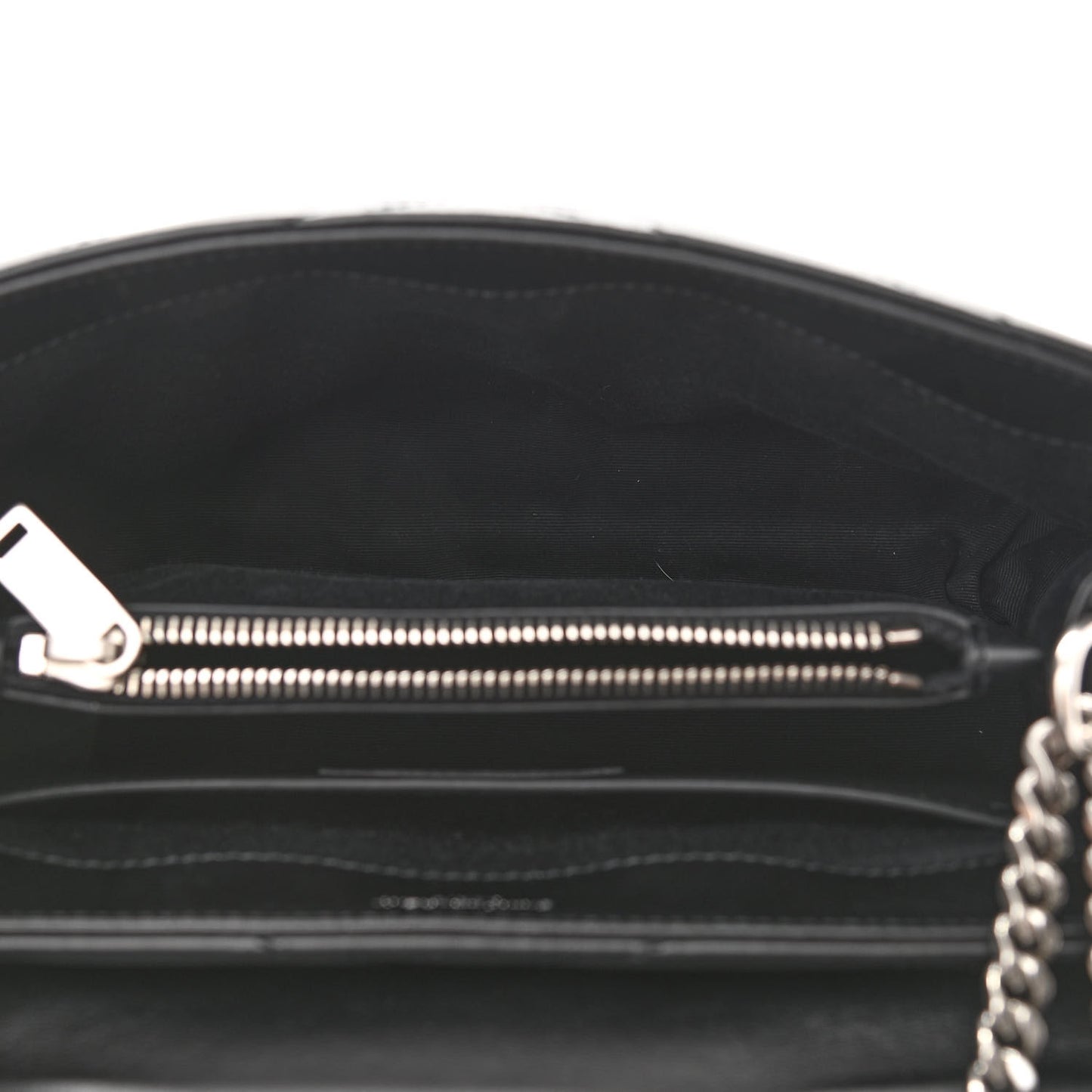 Calfskin Y Quilted Monogram Small Loulou Chain Satchel Black