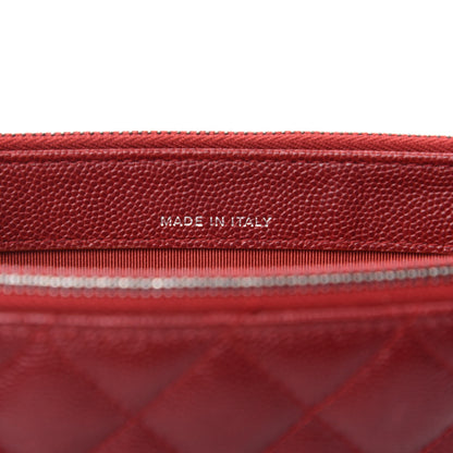 Chanel Caviar Quilted Small Clutch With Chain Red 10 of 12