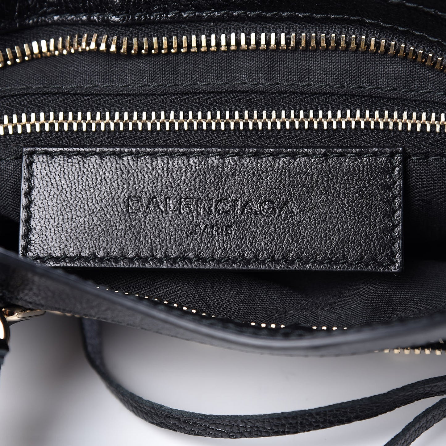 Chevre Gold Metallic Edge Hardware Mini City Black