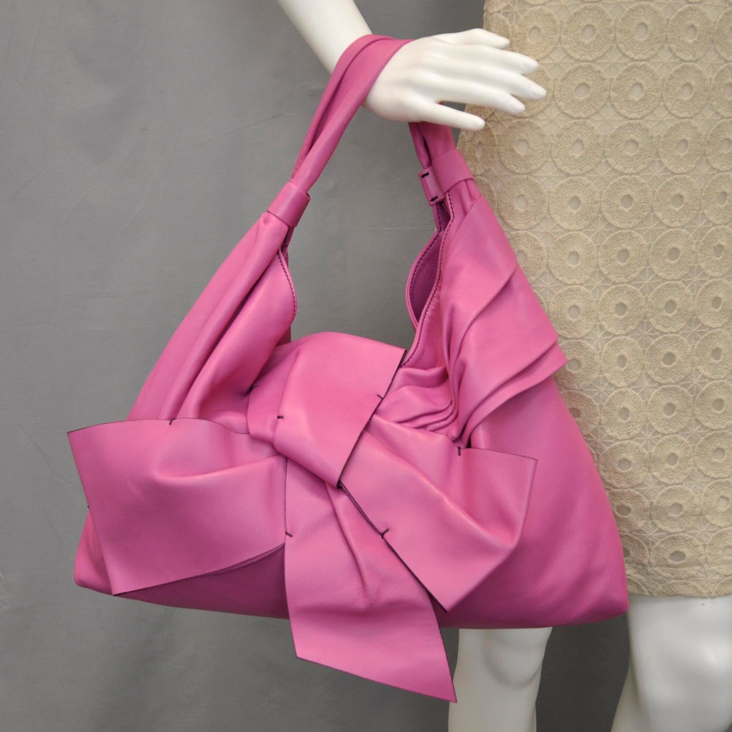 Valentino Garavani Nappa Premier Bow Hobo Pink 2 of 9