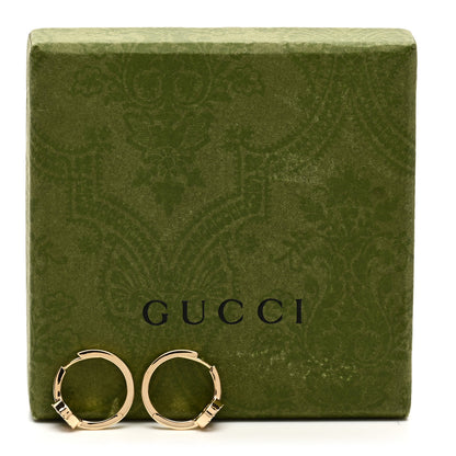 Gucci 18K Yellow Gold Diamond Running G Huggie Earrings 5 of 5