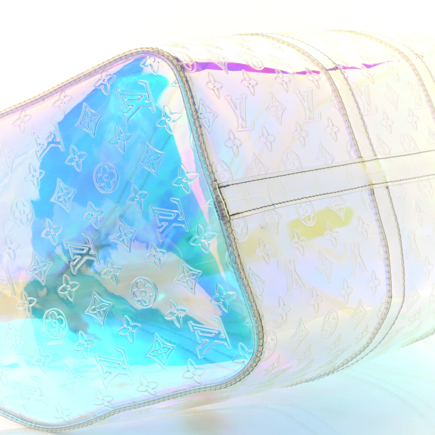 Louis Vuitton PVC Monogram Keepall Bandouliere 50 Iridescent Prism 9 of 10