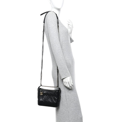 Chanel Aged Calfskin Quilted Small Gabrielle Hobo Black 2 of 13